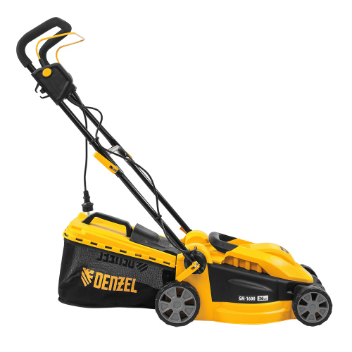 Газонокосилка электрическая GM-1600, 1600 Вт, ширина 36 см, 3 уровя, травосборник 35 л. Denzel по ценам производителя в Челябинске с доставкой по всей России