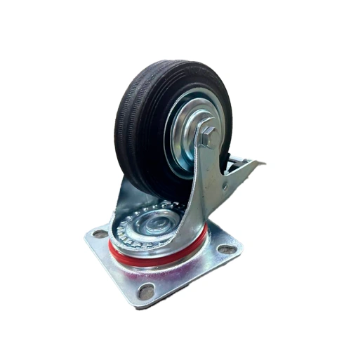 Колесо поворотное резина SCb 42 100 мм с тормозом (F) по ценам производителя в Челябинске с доставкой по всей России