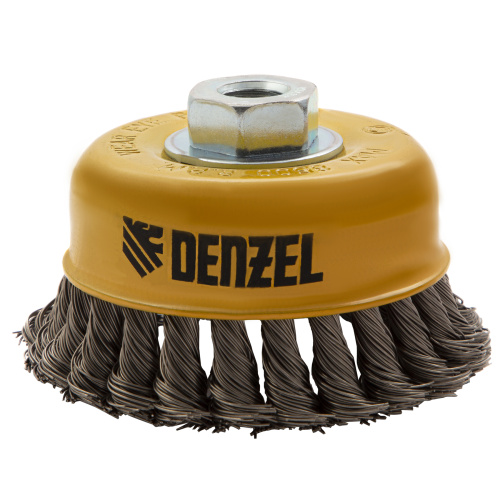 Щетка для УШМ, 100 мм, "Чашка", крученая нержавеющая проволока 0.5 мм, М14 Denzel по ценам производителя в Челябинске с доставкой по всей России
