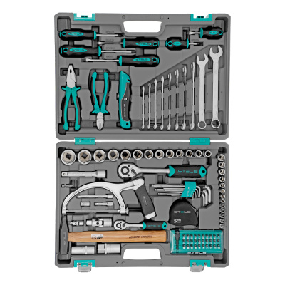 Набор инструментов, 1/2", 1/4", CrV, пластиковый кейс 98 предметов Stels по ценам производителя в Челябинске с доставкой по всей России