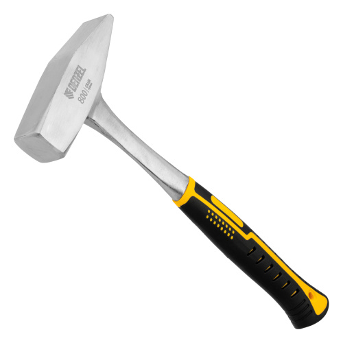 Молоток слесарный 800 г, цельнометаллический, двухкомпонентная рукоятка Denzel по ценам производителя в Челябинске с доставкой по всей России