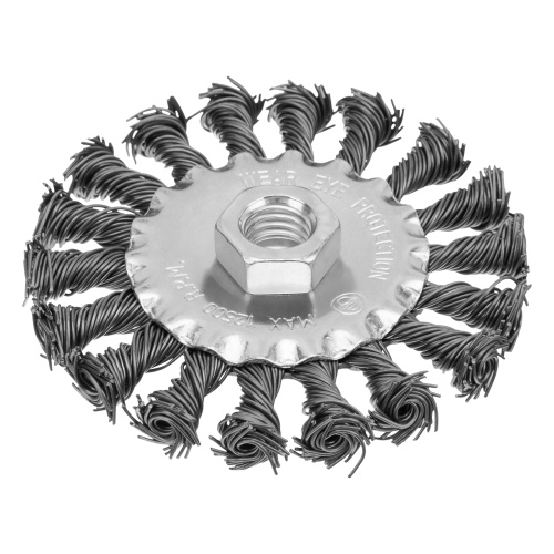 Щетка для УШМ 100 мм, М14, плоская, крученая проволока 0.8 мм Matrix по ценам производителя в Челябинске с доставкой по всей России