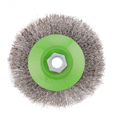 Щетка для УШМ, 115 мм, М14, "тарелка", витая проволока 0.3 мм Сибртех по ценам производителя в Челябинске с доставкой по всей России