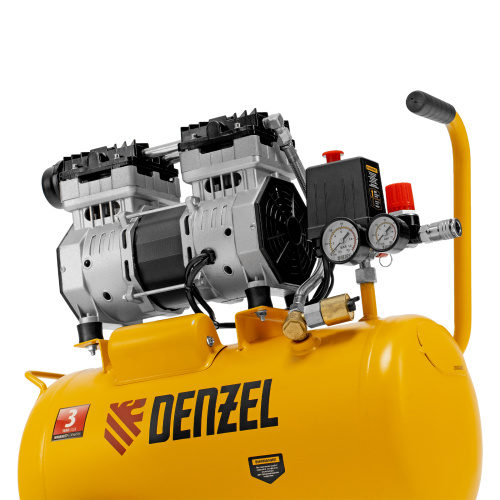 Компрессор DLS950/24 безмаслянный малошумный 950 Вт, 165 л/мин, ресивер 24 л Denzel по ценам производителя в Челябинске с доставкой по всей России
