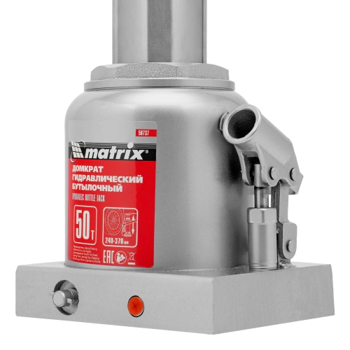 Домкрат гидравлический бутылочный, 50 т, высота подъема 240-370 мм Matrix по ценам производителя в Челябинске с доставкой по всей России