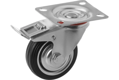 Колесо поворотное резина SCb 97 85 мм с тормозом (F) по ценам производителя в Челябинске с доставкой по всей России