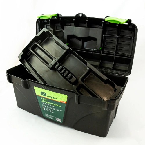 Ящик для инструмента, 410 х 215 х 197 мм, 16", пластик Сибртех по ценам производителя в Челябинске с доставкой по всей России