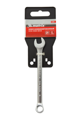 Ключ комбинированный, 8 мм, CrV, матовый хром Matrix по ценам производителя в Челябинске с доставкой по всей России
