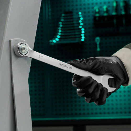 Ключ комбинированный, 23 мм, CrV, матовый хром Stels по ценам производителя в Челябинске с доставкой по всей России