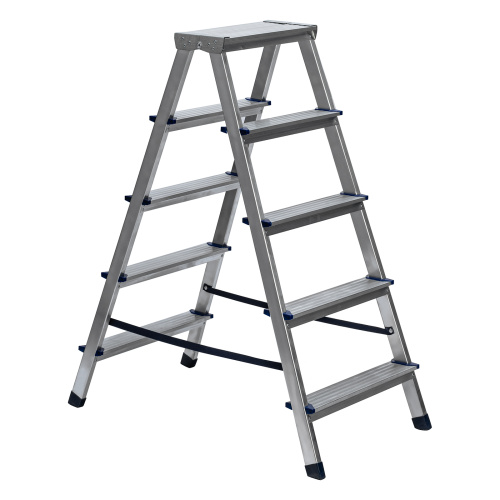 Стремянка двусторонняя 5 ступеней, алюминиевая, Сибртех по ценам производителя в Челябинске с доставкой по всей России