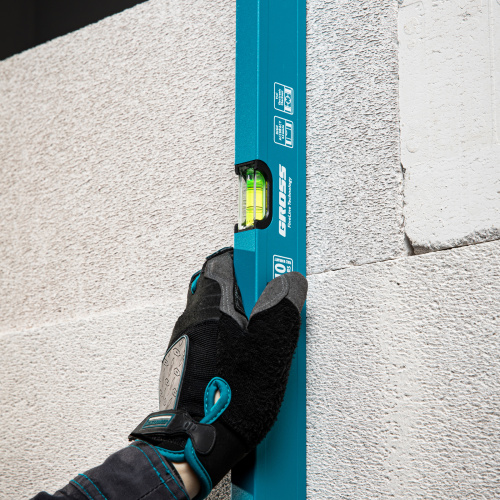 Уровень алюминиевый усиленный, 800 мм, 3 глазка Gross по ценам производителя в Челябинске с доставкой по всей России