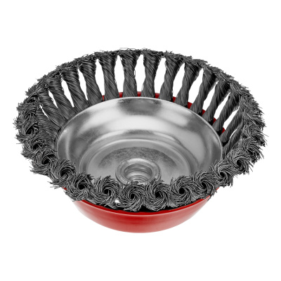 Щетка для УШМ, 150 мм, М14, "чашка", крученая проволока 0.5 мм Matrix по ценам производителя в Челябинске с доставкой по всей России