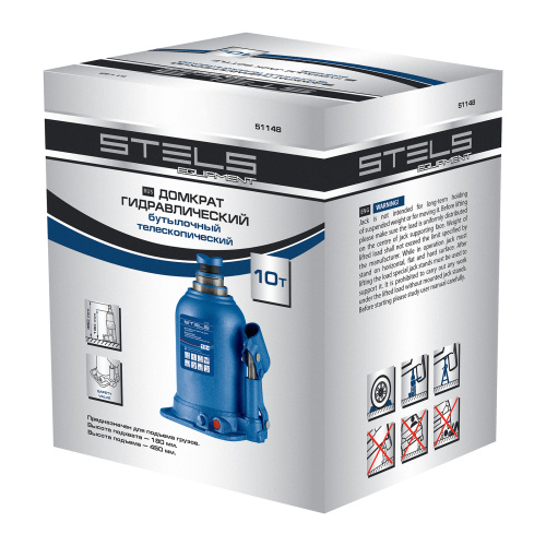 Домкрат гидравлический бутылочный телескопический, 10 т, подъем 180-450 мм Stels по ценам производителя в Челябинске с доставкой по всей России