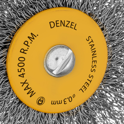 Набор щеток для дрели, 5 Плоских 25-38-50-63-75 мм, шпилька, нерж. вит. проволока Denzel по ценам производителя в Челябинске с доставкой по всей России