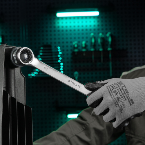 Ключ комбинированный, 26 мм, CrV, матовый хром Stels по ценам производителя в Челябинске с доставкой по всей России