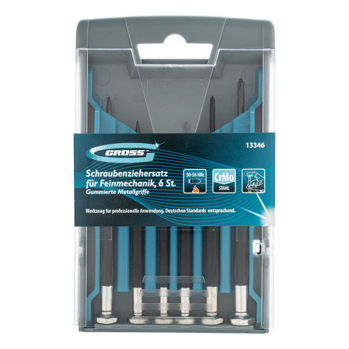 Набор отверток для точной механики, CrMo, металлические обрезиненные рукоятки, 6 шт, бокс трансформер Gross по ценам производителя в Челябинске с доставкой по всей России