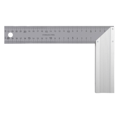 Угольник стальной 250 мм, нержавеющая сталь, градуировка, алюминиевое основание Denzel по ценам производителя в Челябинске с доставкой по всей России