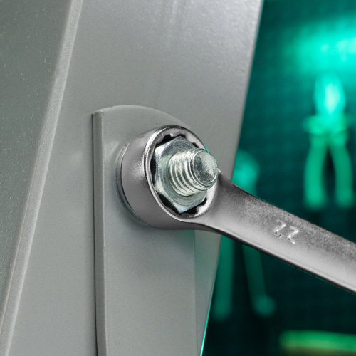 Ключ комбинированный, 22 мм, CrV, матовый хром Stels по ценам производителя в Челябинске с доставкой по всей России