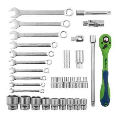 Набор инструментов 32 предмета, CrV, 1/2" Сибртех по ценам производителя в Челябинске с доставкой по всей России