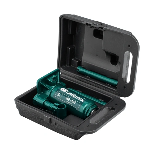 Домкрат гидравлический бутылочный, 5 т, 180-340 мм, в пласт. кейсе Сибртех по ценам производителя в Челябинске с доставкой по всей России