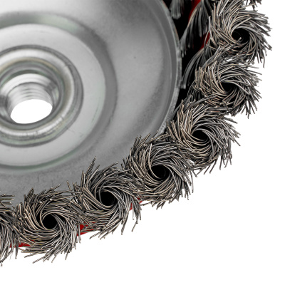 Щетка для УШМ, 125 мм, М14, "чашка", крученая проволока 0.35 мм Matrix по ценам производителя в Челябинске с доставкой по всей России