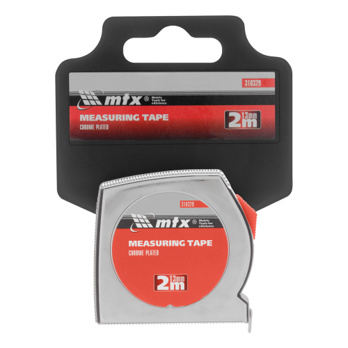 Рулетка Chrom, 2 м x 13 мм, хромированный корпус MTX по ценам производителя в Челябинске с доставкой по всей России