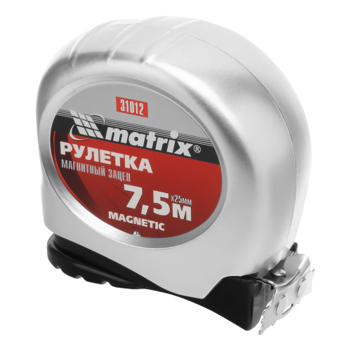 Рулетка Magnetic,7,5 м х 25 мм,магнитный зацеп Matrix по ценам производителя в Челябинске с доставкой по всей России