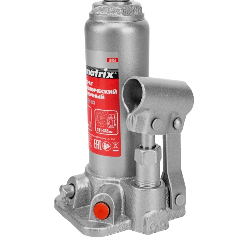 Домкрат гидравлический бутылочный, 2 т, высота подъема 181-345 мм, в пластиковый кейсе Matrix по ценам производителя в Челябинске с доставкой по всей России