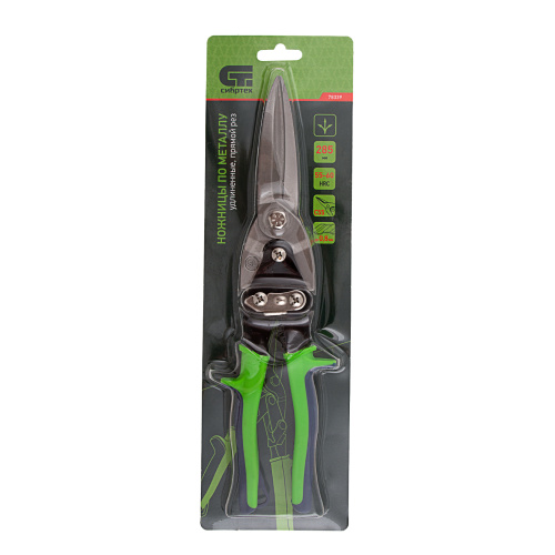 Ножницы по металлу, удлиненные, 285 мм, пряморежущие, двухкомпонентные обрезиненные рукоятки Сибртех по ценам производителя в Челябинске с доставкой по всей России