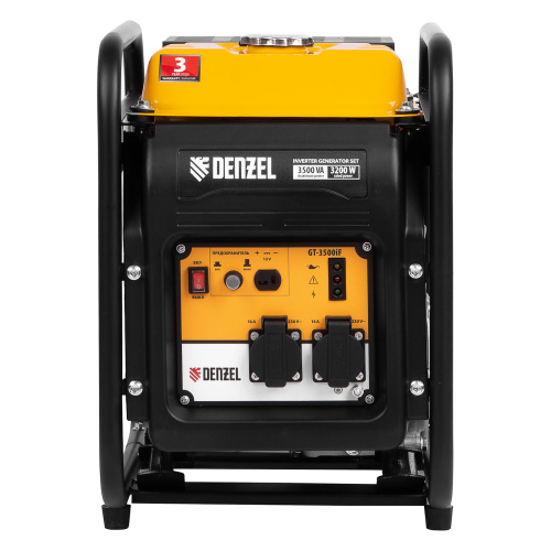 Генератор инверторный GT-3500iF, 3.5 кВт, 230 В, бак 5 л, открытый корпус, ручной старт Denzel по ценам производителя в Челябинске с доставкой по всей России