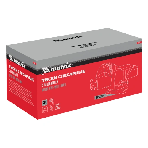 Тиски слесарные, 200 мм, поворотные, с наковальней Matrix по ценам производителя в Челябинске с доставкой по всей России