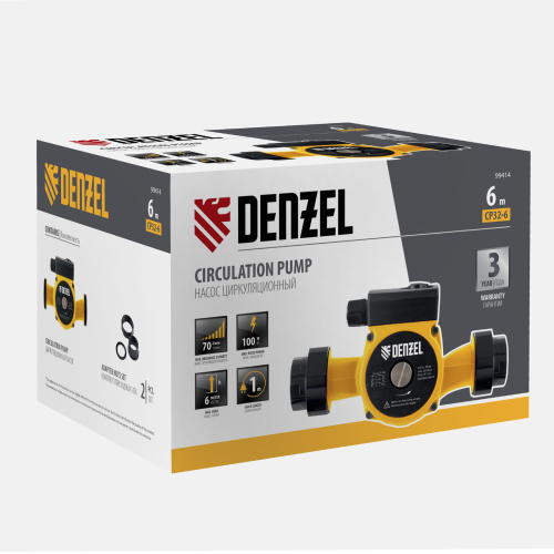 Циркуляционный насос CP32-6, напор 6 м, 70 л/мин, 1 м кабель, монт. длина 180 мм Denzel по ценам производителя в Челябинске с доставкой по всей России