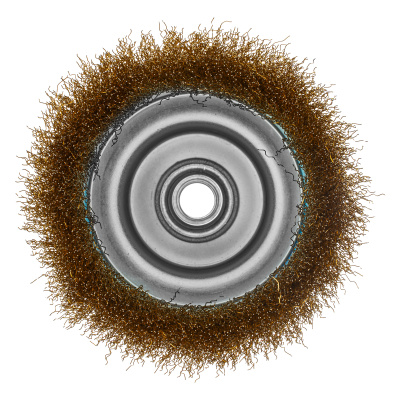 Щетка для УШМ, 125 мм, М14, "чашка", латунированная витая проволока Matrix по ценам производителя в Челябинске с доставкой по всей России