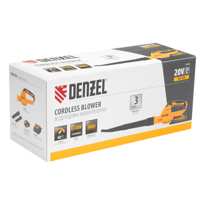 Воздуходувка аккумуляторная, AB-500, 60 м/с, 500 м3/ч, Li-Ion, 20 В Denzel по ценам производителя в Челябинске с доставкой по всей России