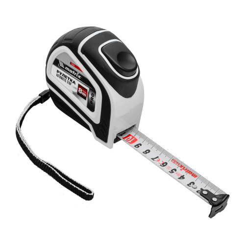 Рулетка Autostop,8 м х 25 мм,двухкомпонентный корпус,автоматическая фиксация,Pro Matrix по ценам производителя в Челябинске с доставкой по всей России