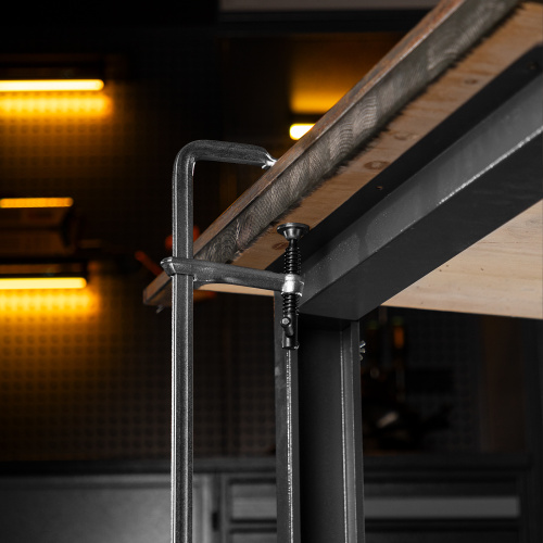 Струбцина F-образная, 100x600мм, кованая Denzel по ценам производителя в Челябинске с доставкой по всей России