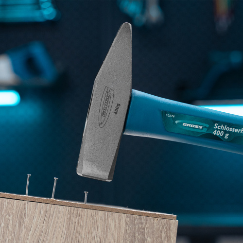 Молоток слесарный, 400 г, квадратный боек, фибергласовая обрезиненная рукоятка Gross по ценам производителя в Челябинске с доставкой по всей России