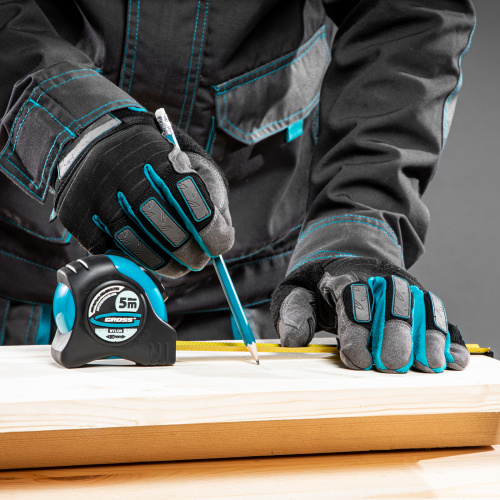 Рулетка "Schlagfest",5 м x 25 мм,магнитный обрезиненный зацеп,двусторонняя шкала,Нейлоновое покрытие,автоматическая фиксация Gross по ценам производителя в Челябинске с доставкой по всей России