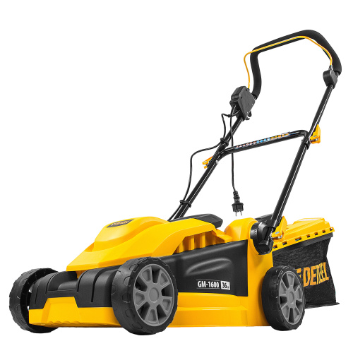 Газонокосилка электрическая GM-1600, 1600 Вт, ширина 36 см, 3 уровя, травосборник 35 л. Denzel по ценам производителя в Челябинске с доставкой по всей России
