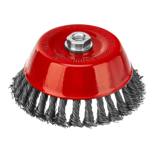 Щетка для УШМ, 150 мм, М14, "чашка", крученая проволока 0.8 мм Matrix по ценам производителя в Челябинске с доставкой по всей России