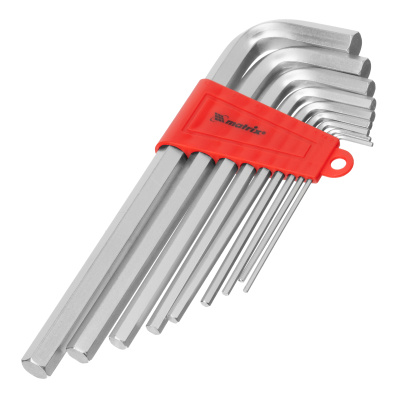 Набор ключей имбусовых HEX, 2-12 мм, CrV, 9 шт, удлиненныее с сатинированным покрытием Matrix по ценам производителя в Челябинске с доставкой по всей России