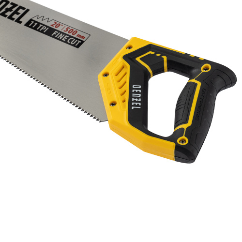 Ножовка по дереву, 500 мм, 9 TPI, зуб 3D, двухкомпонентная рукоятка Denzel по ценам производителя в Челябинске с доставкой по всей России