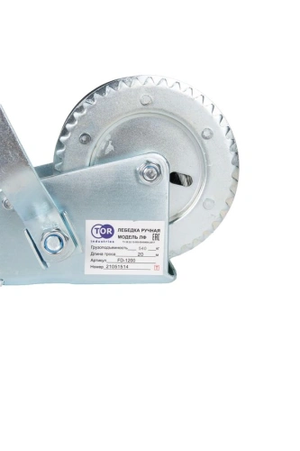 Лебедка ручная барабанная с тросом  500кг  20м оцинкованная TOR FD по ценам производителя в Челябинске с доставкой по всей России