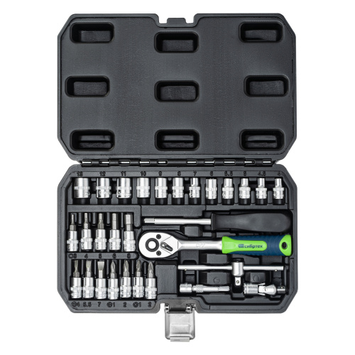 Набор инструментов, 1/4", пластиковый кейс, 29 предметов Сибртех по ценам производителя в Челябинске с доставкой по всей России