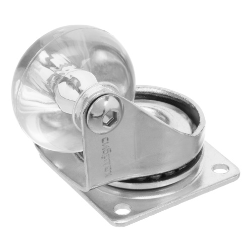 Колесо ПУ прозрачное поворотное d-35 мм, крепление платформенное Сибртех по ценам производителя в Челябинске с доставкой по всей России