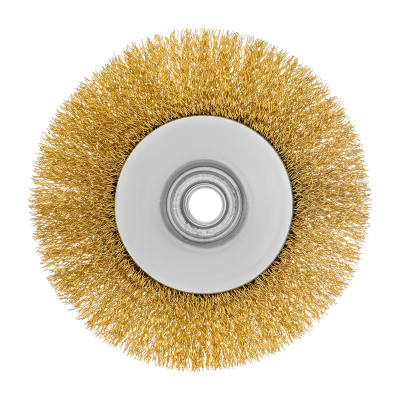 Щетка для УШМ, 125 мм, "Тарелка", витая нержавеющая проволока 0.3 мм, М14 Denzel по ценам производителя в Челябинске с доставкой по всей России