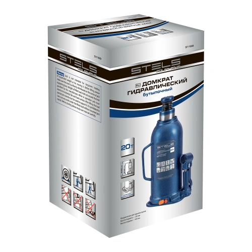 Домкрат гидравлический бутылочный, 20 т, h подъема 235-445 мм Stels по ценам производителя в Челябинске с доставкой по всей России