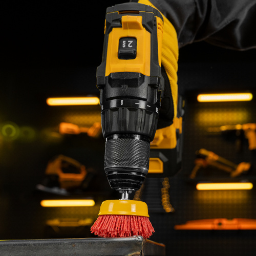 Щетка для дрели, 65 мм, Чашка, со шпилькой, нейлоновая щетина Denzel по ценам производителя в Челябинске с доставкой по всей России