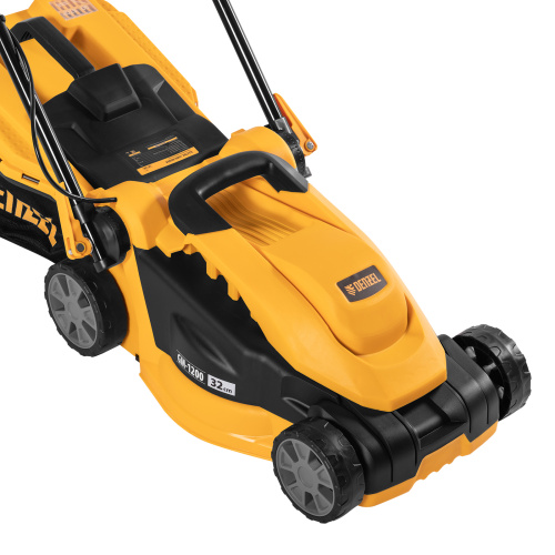 Газонокосилка электрическая GM-1200, 1200 Вт, ширина 32 см, 3 уровня, травосборник 25 л. Denzel по ценам производителя в Челябинске с доставкой по всей России
