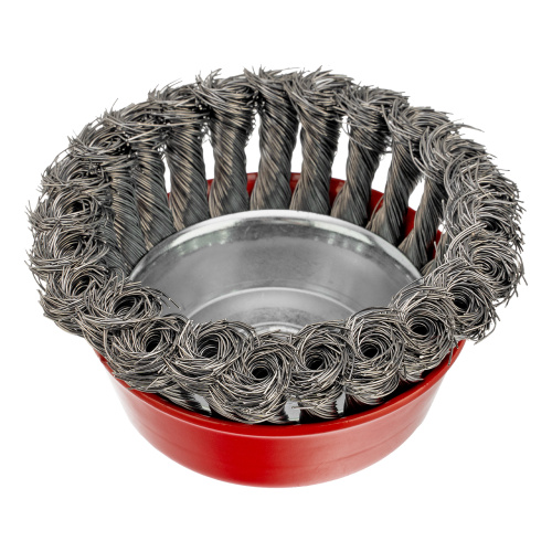 Щетка для УШМ, 100 мм, М14, "чашка", крученая проволока 0.35 мм Matrix по ценам производителя в Челябинске с доставкой по всей России